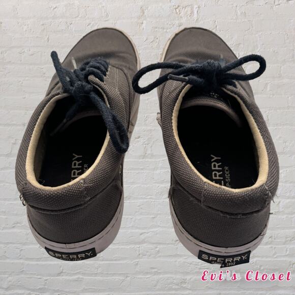 Sperry Top Sider Shoes Men's Canvas Sneaker Size 7 STS15289 Memory Foam Gray - Picture 4 of 7